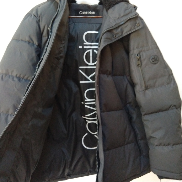 Calvin Klein Other - Calvin Klein Sherpa Parka Coat Hooded Black